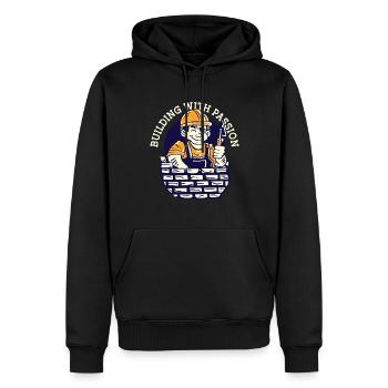 Bauarbeiter Building With Passion Baumeister Bau - Männer Premium Bio Hoodie - Schwarz - Vorne - Nico (187cm)