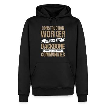 Construction Worker Construction Worker Backbone Craft - Men’s Premium Organic Hoodie - black - Front - Nico (187cm)