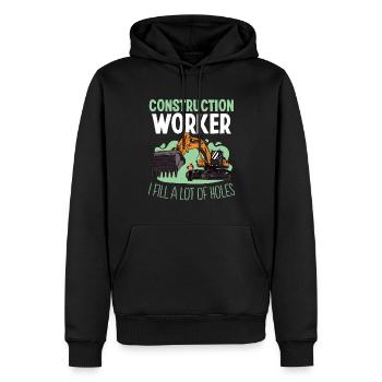 Bauarbeiter Construction Worker Fill Lot Of Holes - Männer Premium Bio Hoodie - Schwarz - Vorne - Nico (187cm)