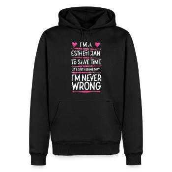 Cute Licensed Esthetician Skincare - Männer Premium Bio Hoodie - Schwarz - Vorne - Nico (187cm)