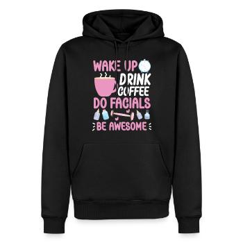 Cute Esthetician Skincare - Männer Premium Bio Hoodie - Schwarz - Vorne - Nico (187cm)