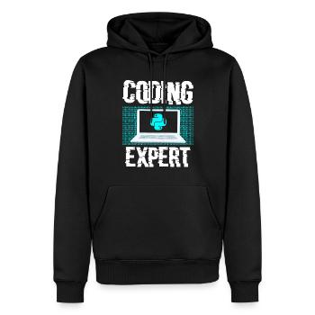 Coding Expert Coder Programming Programmer - Men’s Premium Organic Hoodie - black - Front - Nico (187cm)