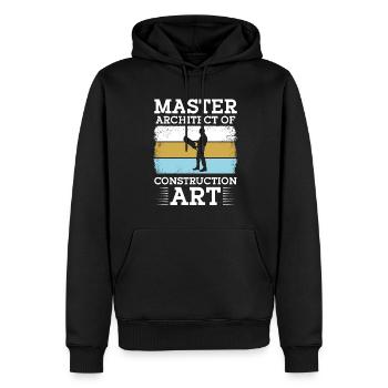 Construction Worker Master Architect Of Construction Art - Men’s Premium Organic Hoodie - black - Front - Nico (187cm)