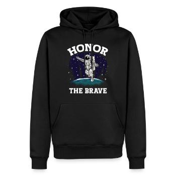 Astronaut Honor The Brave Spaceman Space - Men’s Premium Organic Hoodie - black - Front - Nico (187cm)