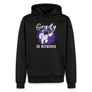 Astronaut Gravity Is Boring Spaceman Space - Men’s Premium Organic Hoodie - black - Front - Nico (187cm)