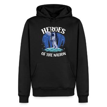 Astronaut Heroes Of The Nation Spaceman Space - Men’s Premium Organic Hoodie - black - Front - Nico (187cm)