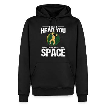 Astronaut I Think About Space Spaceman Space - Men’s Premium Organic Hoodie - black - Front - Nico (187cm)