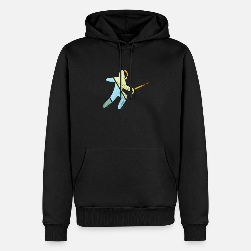 Fechten Retro - Männer Premium Bio Hoodie - Schwarz