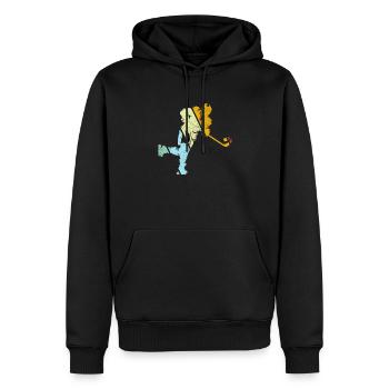 Hockey sur glace Rétro - Sweat à capuche Premium bio Homme - noir - Devant - Nico (187cm)