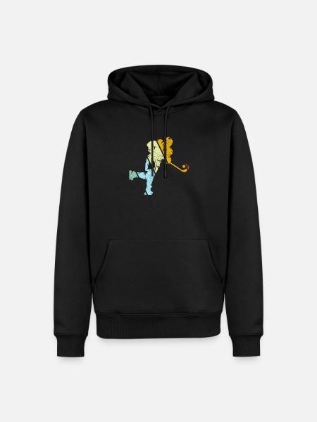 Eishockey Retro - Männer Premium Bio Hoodie - Schwarz