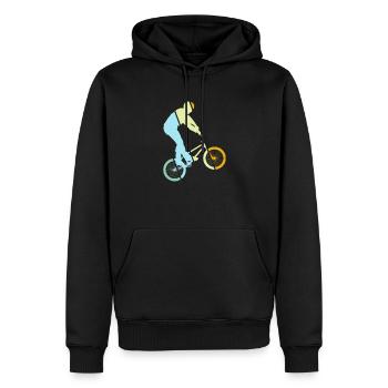 BMX Retro - Männer Premium Bio Hoodie - Schwarz - Vorne - Nico (187cm)