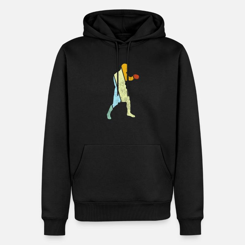 Boxe Rétro - Sweat à capuche Premium bio Homme - noir
