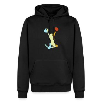 cheerleading rétro - Sweat à capuche Premium bio Homme - noir - Devant - Nico (187cm)