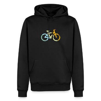 Vélo Rétro - Sweat à capuche Premium bio Homme - noir - Devant - Nico (187cm)