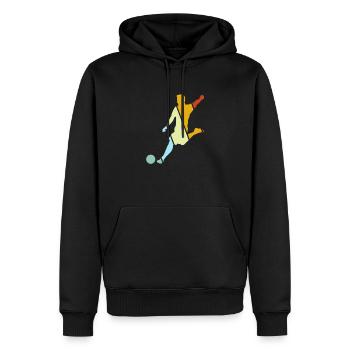 Football Rétro - Sweat à capuche Premium bio Homme - noir - Devant - Nico (187cm)