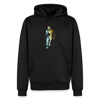 Football Rétro - Sweat à capuche Premium bio Homme - noir - Devant - Nico (187cm)