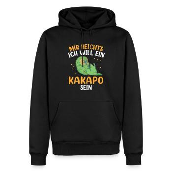 Will Kakapo sein flugunfähiger Papagei Kakapo - Männer Premium Bio Hoodie - Schwarz - Vorne - Nico (187cm)