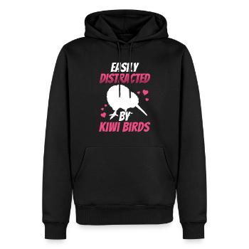 Kiwi Vogel lenkt ab Neuseeländischer Kiwi - Männer Premium Bio Hoodie - Schwarz - Vorne - Nico (187cm)