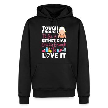 Cute Licensed Esthetician Skincare - Männer Premium Bio Hoodie - Schwarz - Vorne - Nico (187cm)