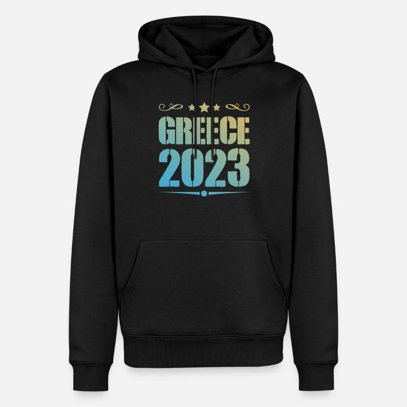 Grèce 2023 - Sweat à capuche Premium bio Homme - noir