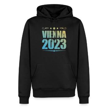 Vienne 2023 Vienne - Sweat à capuche Premium bio Homme - noir - Devant - Nico (187cm)
