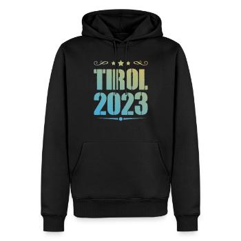 Tyrol 2023 - Sweat à capuche Premium bio Homme - noir - Devant - Nico (187cm)