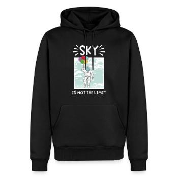 Astronaut Sky Is Not The Limit Spaceman Space - Men’s Premium Organic Hoodie - black - Front - Nico (187cm)