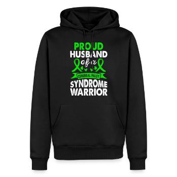 Mari du syndrome de paralysie cérébrale Warrior - Sweat à capuche Premium bio Homme - noir - Devant - Nico (187cm)