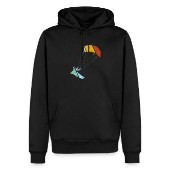 Kite surfing Retro - Männer Premium Bio Hoodie - Schwarz - Vorne - Nico (187cm)