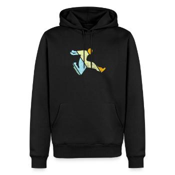 Parkour Retro - Männer Premium Bio Hoodie - Schwarz - Vorne - Nico (187cm)