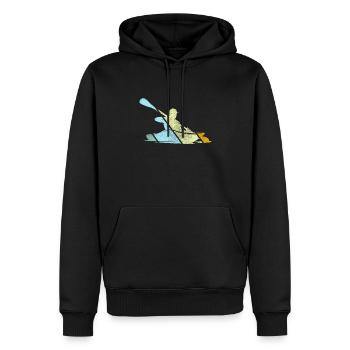 Canoe Retro - Men’s Premium Organic Hoodie - black - Front - Nico (187cm)