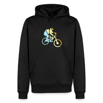 Mountain Bike Retro - Men’s Premium Organic Hoodie - black - Front - Nico (187cm)