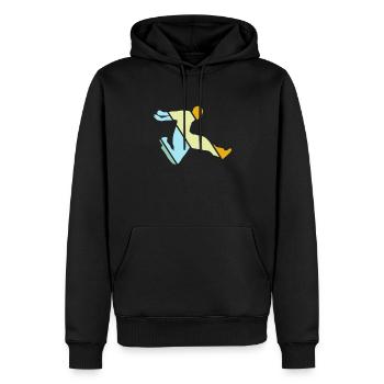 Parkour Retro - Männer Premium Bio Hoodie - Schwarz - Vorne - Nico (187cm)