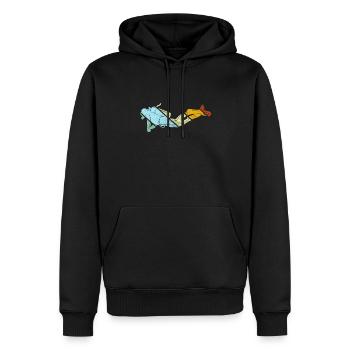 Tauchen Retro - Männer Premium Bio Hoodie - Schwarz - Vorne - Nico (187cm)