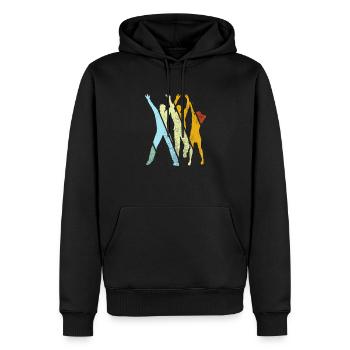 Danse Rétro - Sweat à capuche Premium bio Homme - noir - Devant - Nico (187cm)