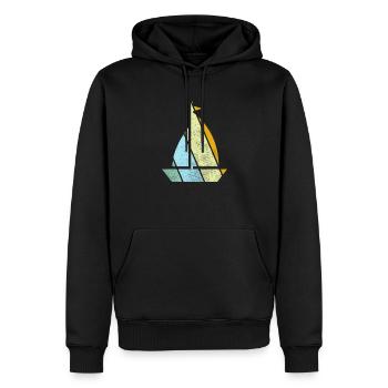 Rétro de la voile - Sweat à capuche Premium bio Homme - noir - Devant - Nico (187cm)
