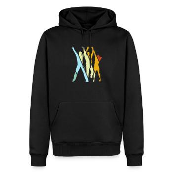 Danse Rétro - Sweat à capuche Premium bio Homme - noir - Devant - Nico (187cm)