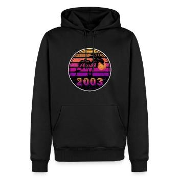 Jahrgang 2003 - Männer Premium Bio Hoodie - Schwarz - Vorne - Nico (187cm)