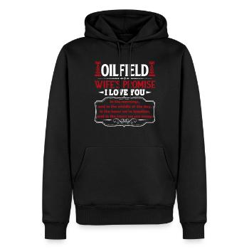 Oilfield Oilfield Wife's Promise - Men’s Premium Organic Hoodie - black - Front - Nico (187cm)