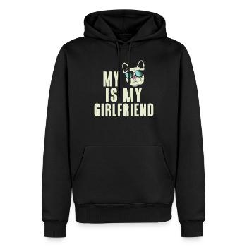 Cadeaux de bouledogue français - Sweat à capuche Premium bio Homme - noir - Devant - Nico (187cm)