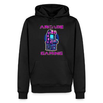 Arcade Gaming Retro Automaten Spiele 80er Gamer - Männer Premium Bio Hoodie - Schwarz - Vorne - Nico (187cm)