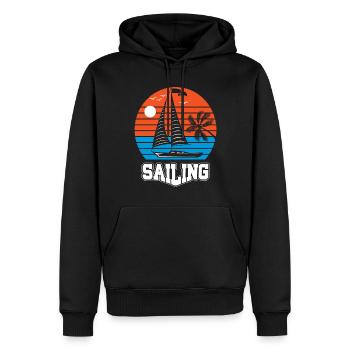 SAILING BOAT SAIL SHIP SEGELSCHIFF - Männer Premium Bio Hoodie - Schwarz - Vorne - Nico (187cm)