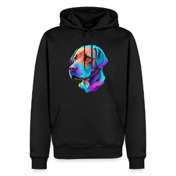Farbenfrohe Labrador Hund Illustration Hundeliebe - Männer Premium Bio Hoodie - Schwarz - Vorne - Nico (187cm)