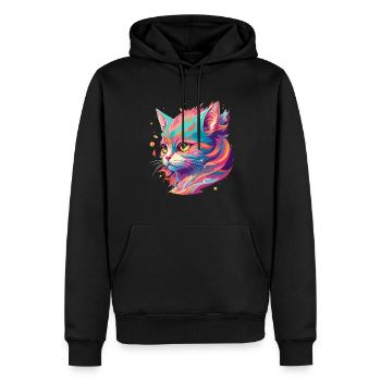 Cartoon Katze Niedliches Geschenk mit Katzenliebe - Männer Premium Bio Hoodie - Schwarz - Vorne - Nico (187cm)