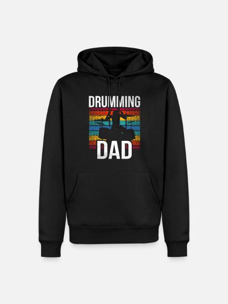 Drummer Father Drumming Drums - Men’s Premium Organic Hoodie - black