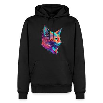 Chats Pet Art Mignon Chat Mignon Chaton - Sweat à capuche Premium bio Homme - noir - Devant - Nico (187cm)