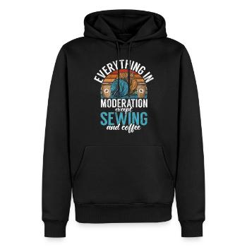 Couturière et couturière passe-temps machine à coudre - Sweat à capuche Premium bio Homme - noir - Devant - Nico (187cm)