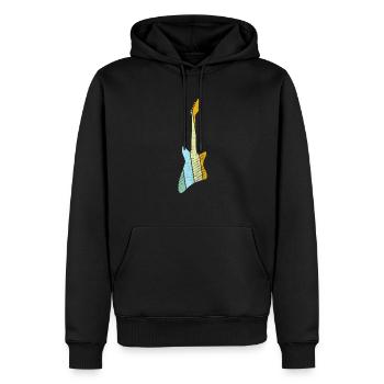 E Gitarre Retro - Männer Premium Bio Hoodie - Schwarz - Vorne - Nico (187cm)