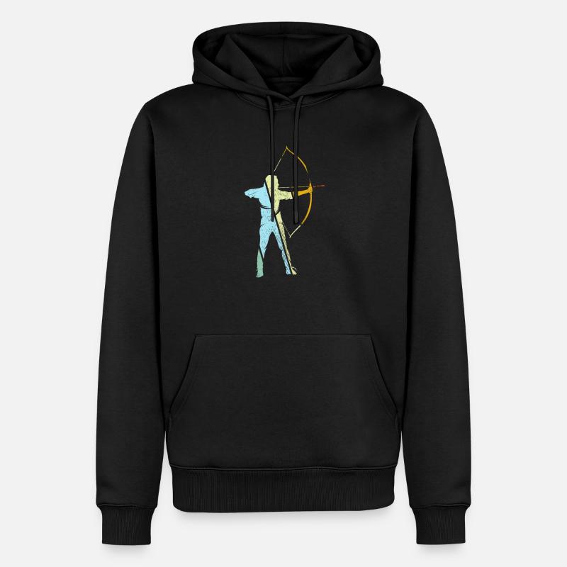 Tir à l’arc Rétro - Sweat à capuche Premium bio Homme - noir