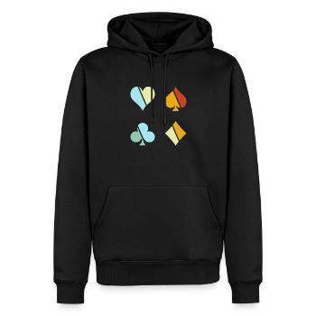 Poker Rétro - Sweat à capuche Premium bio Homme - noir - Devant - Nico (187cm)